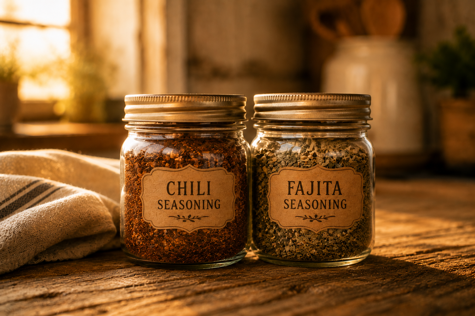 homemade fajita seasoning and chili seasoning from scratch