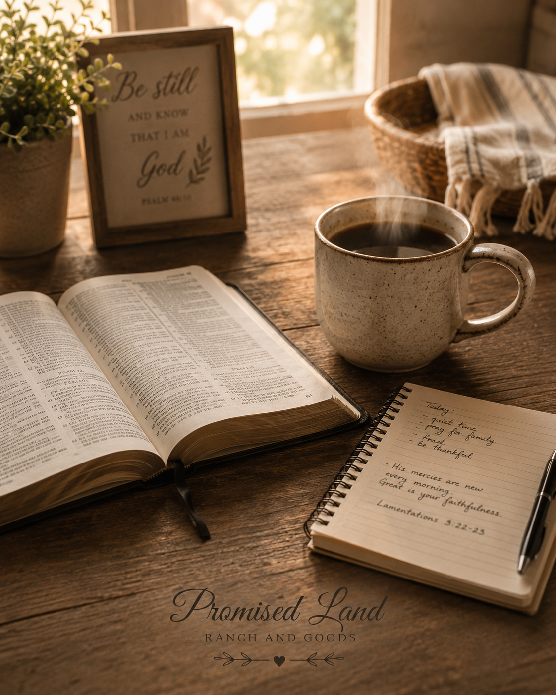 building a faithful life open Bible farmstead table morning