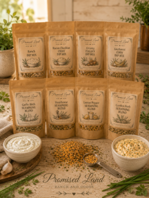 dip mix vs seasoning farmstead pantry kraft bags Promised Land Ranch and Goods