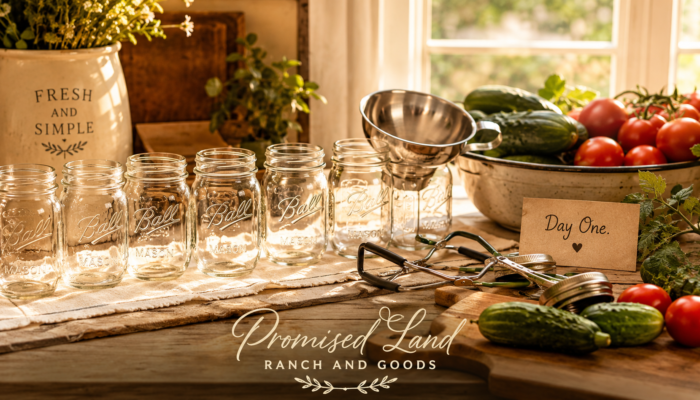 anning for beginners mason jars farmhouse kitchen Promised Land Ranch