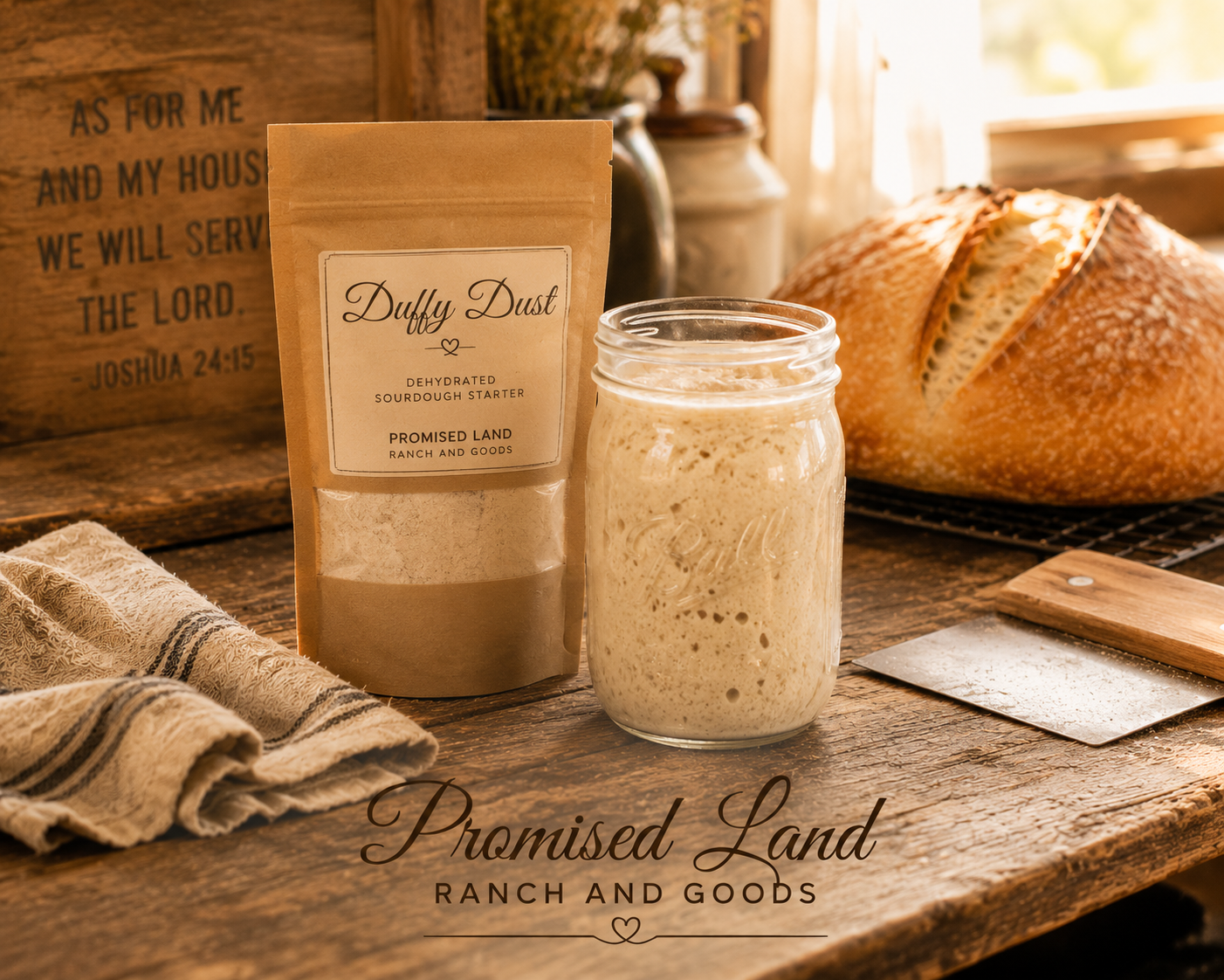 sourdough without a Dutch oven Duffy Dust dehydrated starter Promised Land Ranch