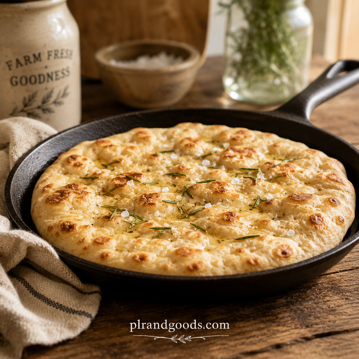 Flatbread Sourdough discard flatbread on a cast iron skillet — plrandgoods.com