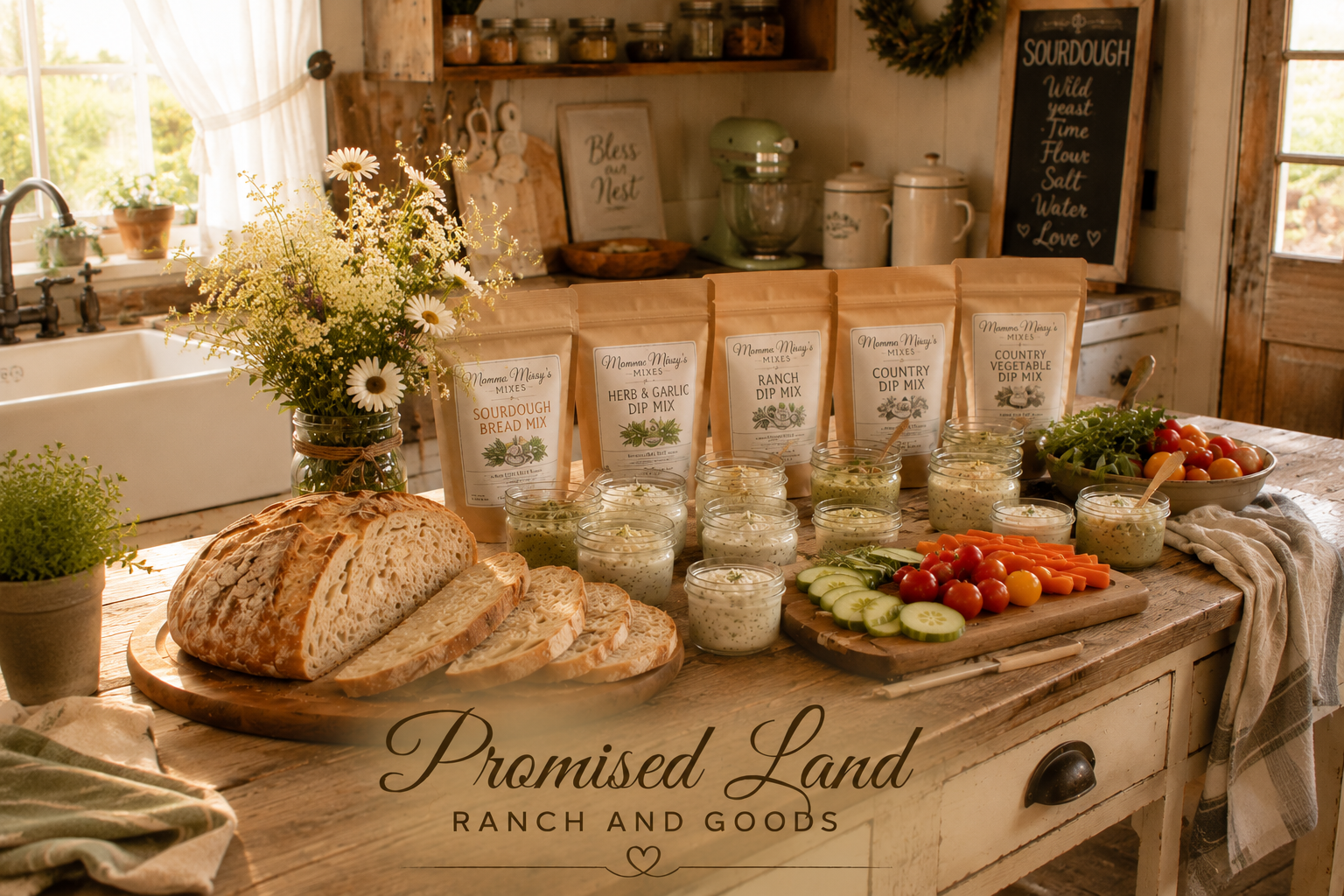 farmstead table ministry Momma Missy's Mixes dip and sourdough spread