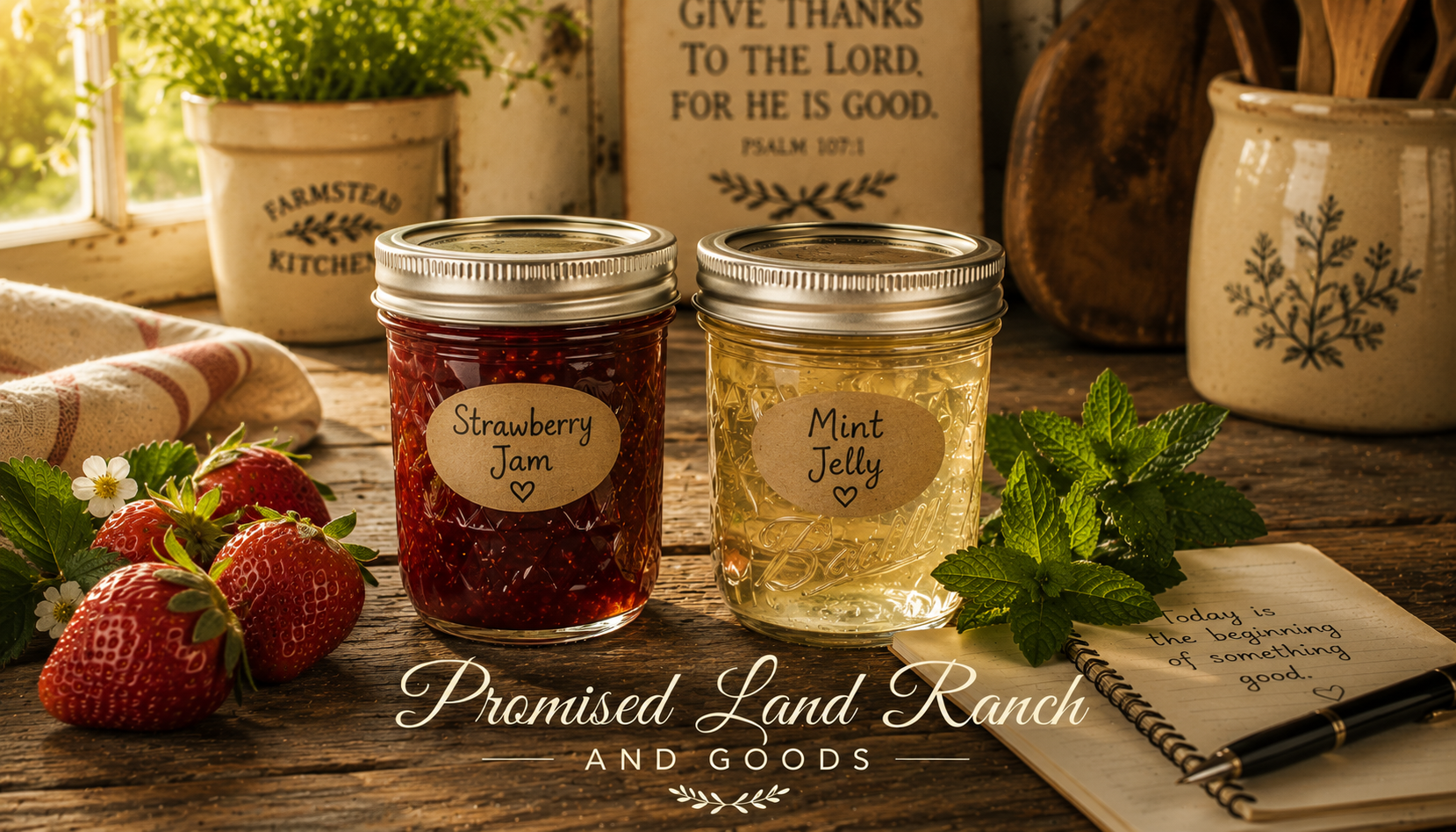 from garden to jar faith strawberry jam mint jelly mason jars farmstead kitchen