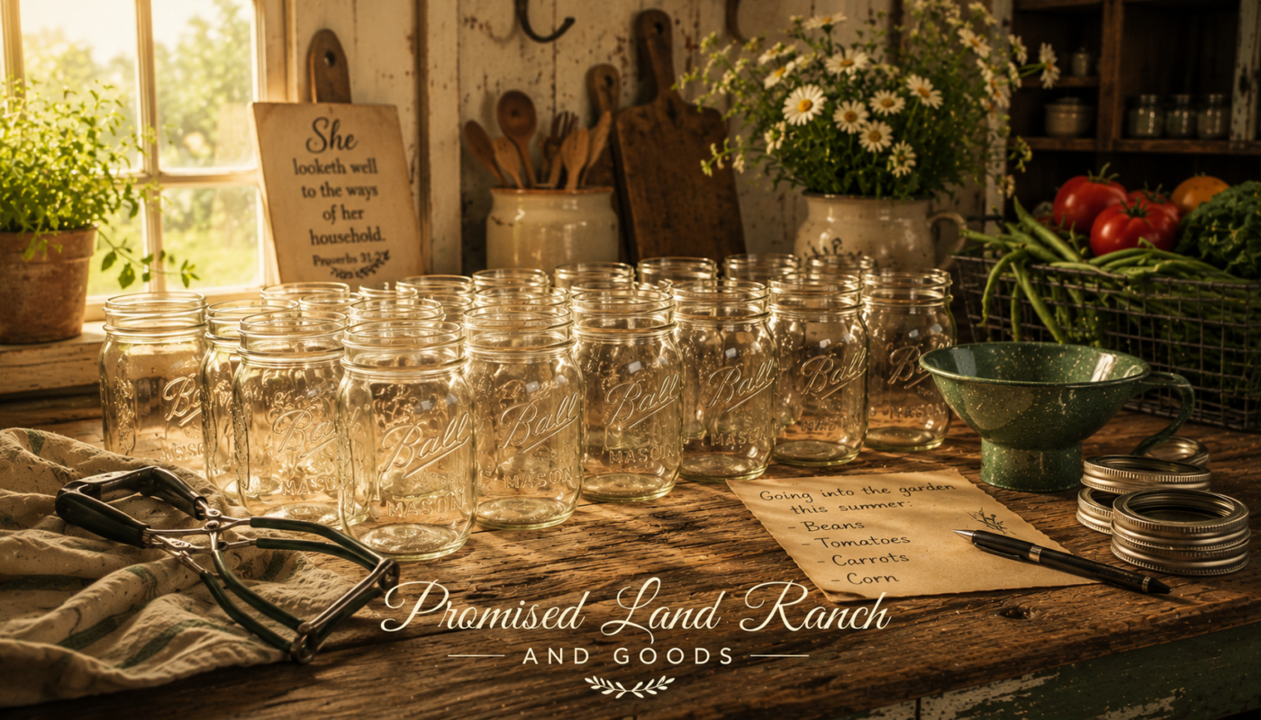 from garden to jar farmstead kitchen mason jars Promised Land Ranch
