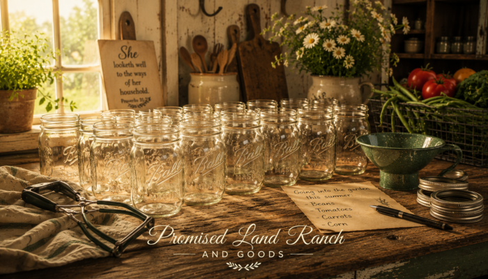 from garden to jar farmstead kitchen mason jars Promised Land Ranch