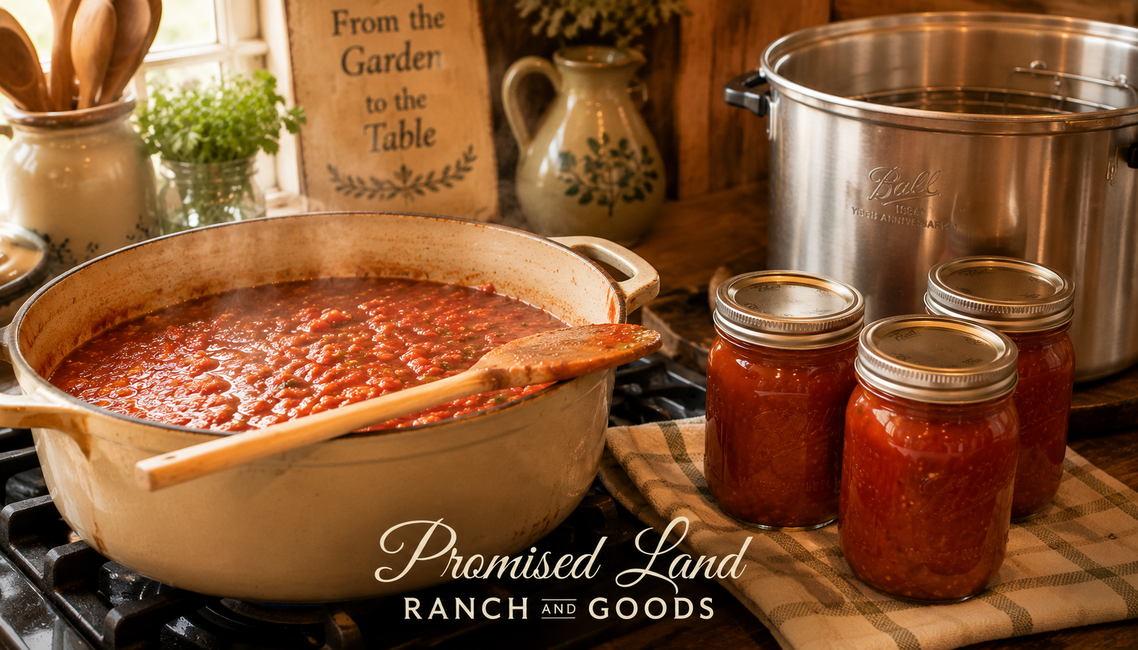 homemade salsa for canning mason jars filled farmstead kitchen summer