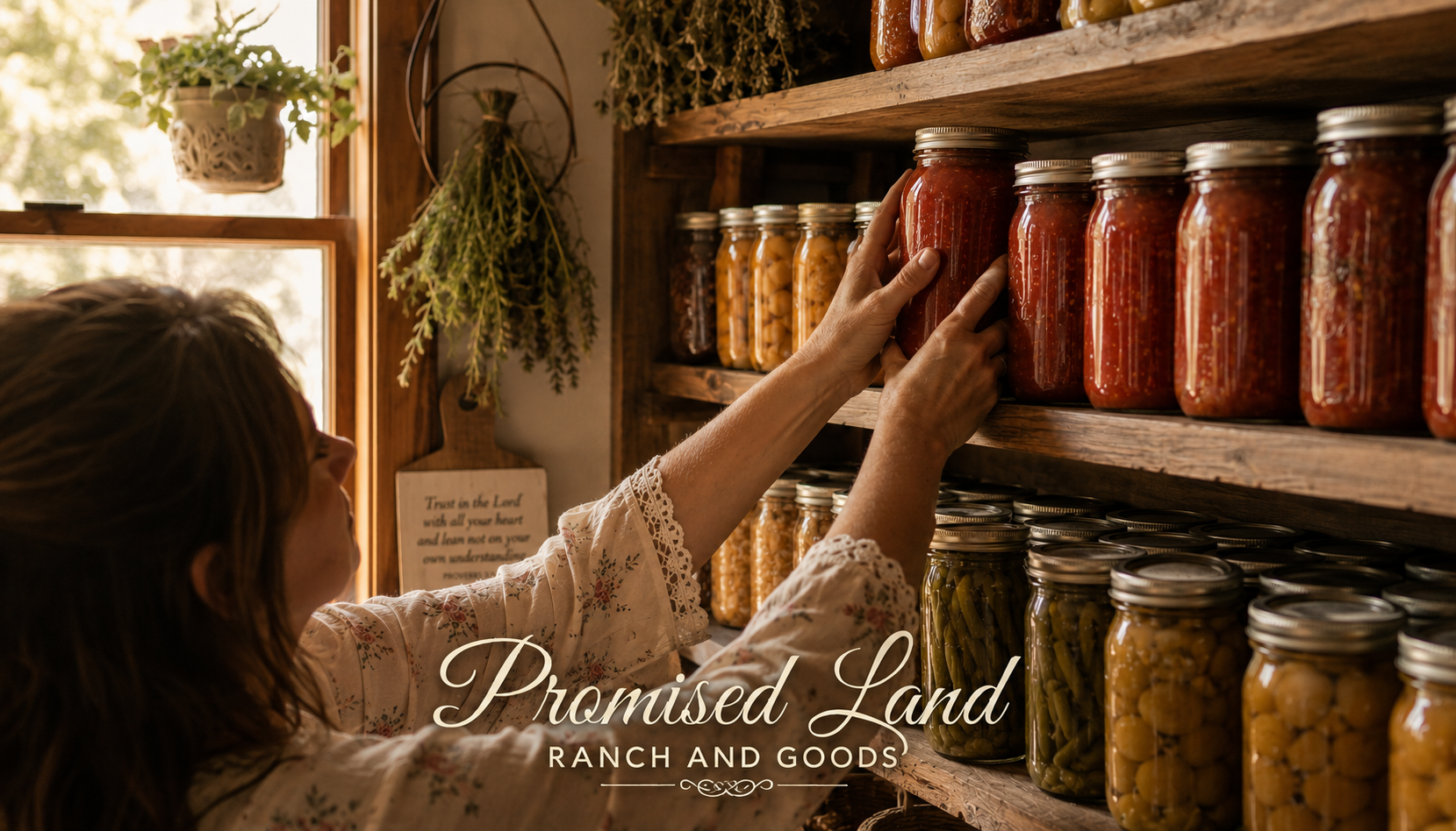 stock your pantry Proverbs 31 woman prepared shelves mason jars farmstead
