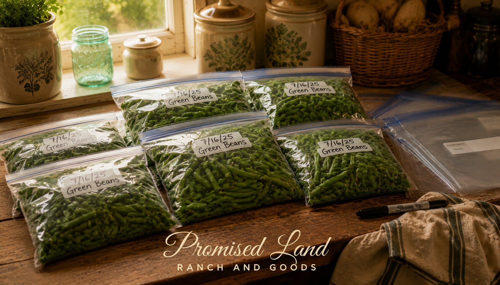 how to freeze green beans quart bags labeled farmstead freezer organized