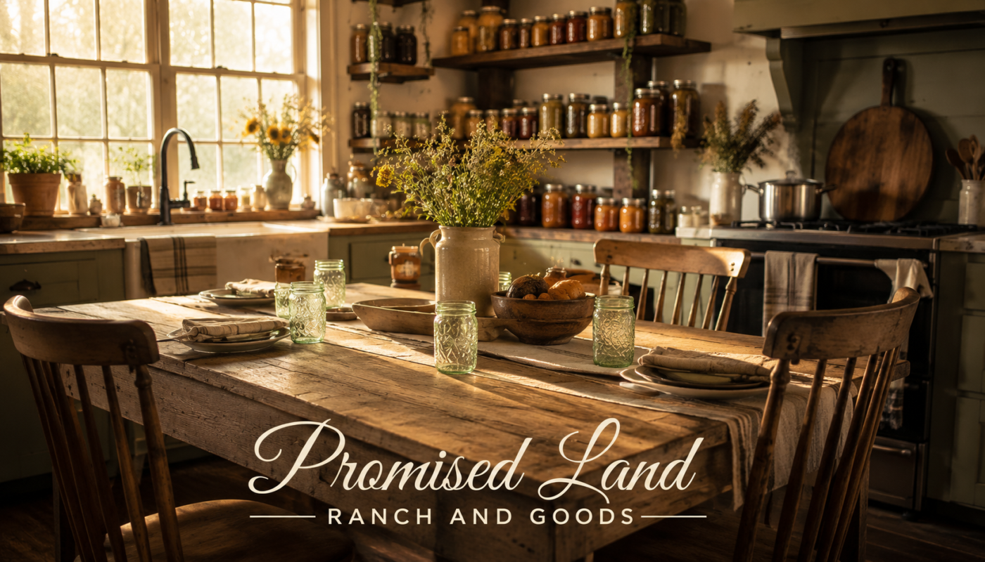 farmstead table memories harvest season family kitchen Promised Land Ranch