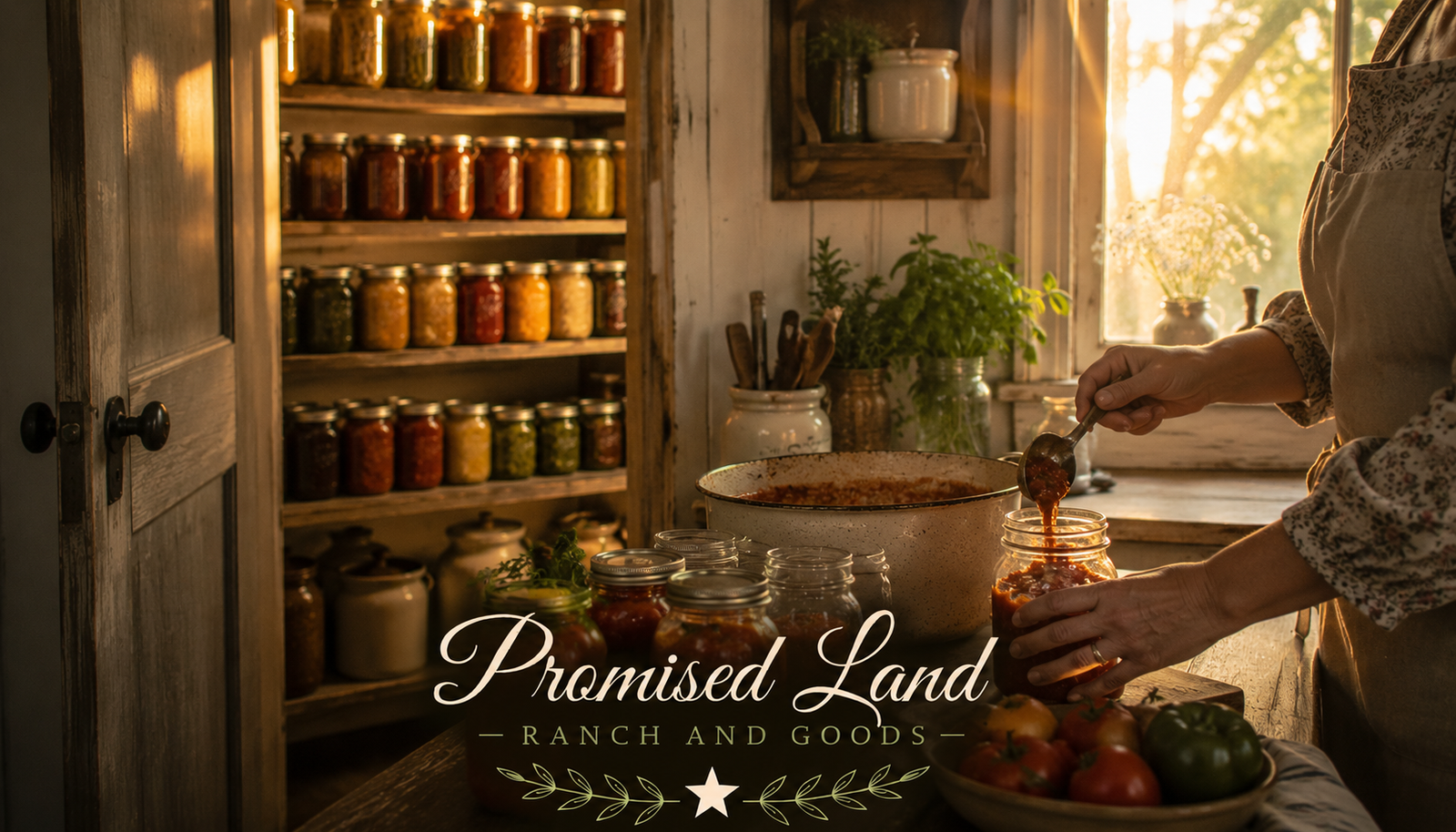 laid up in store farmstead pantry full jars new chapter faith trust Promised Land Ranch