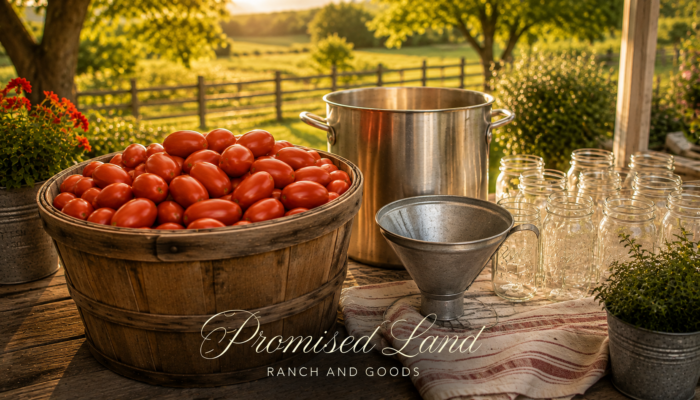 homemade tomato sauce for canning Roma tomatoes turkey fryer outside farmstead