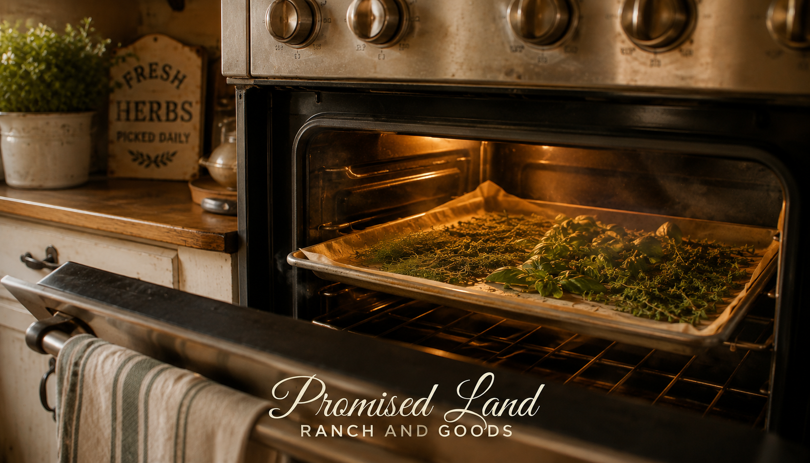 how to dehydrate herbs at home oven baking sheet drying farmstead kitchen